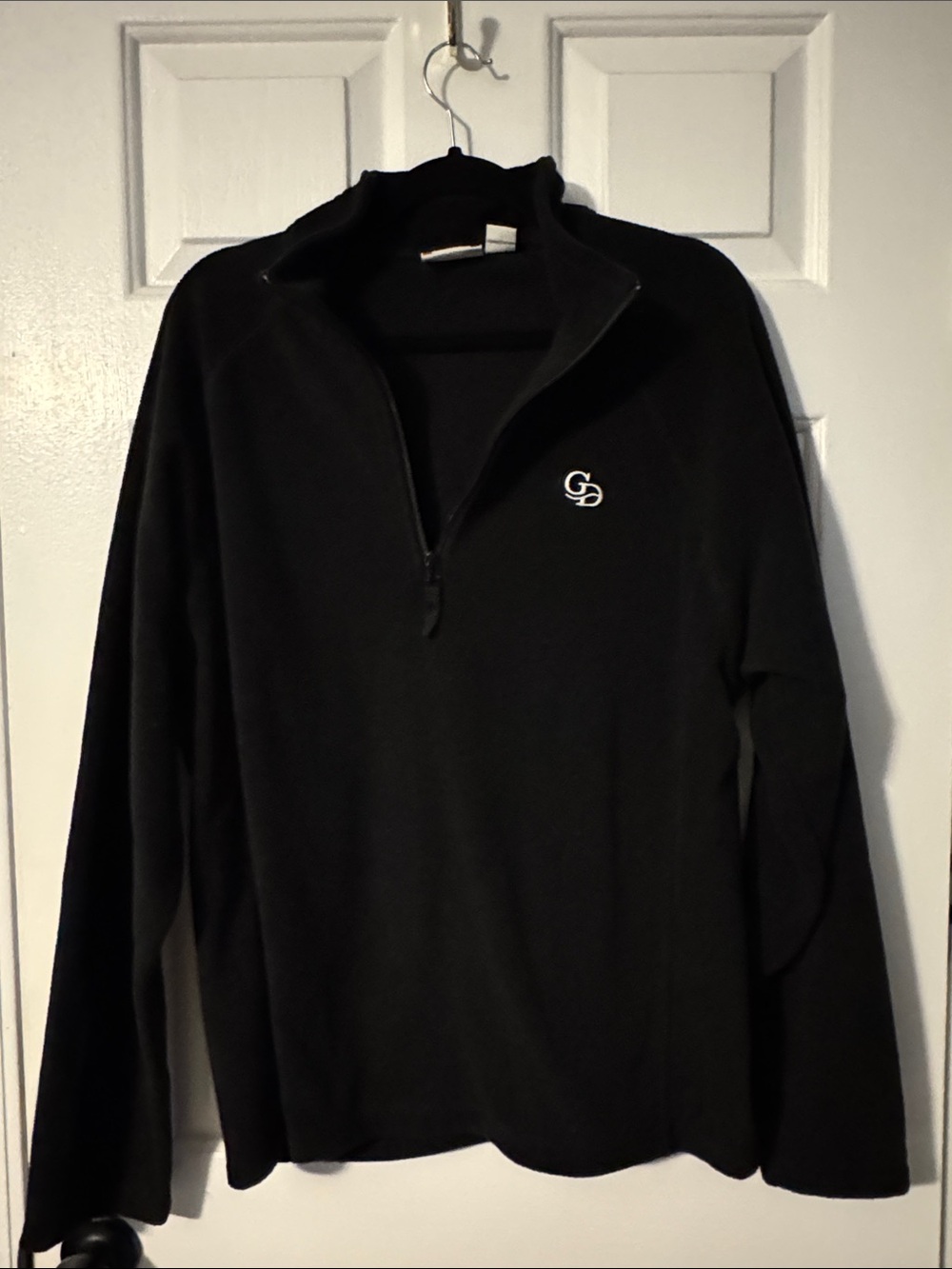Men's Black Quarter-Zip Sweater with GD Chest Logo